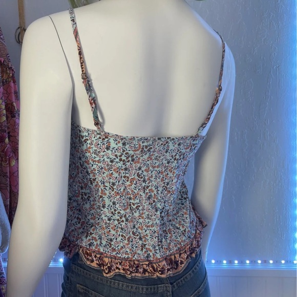 Aqua Ruffle Tank Top - Picture 3 of 8